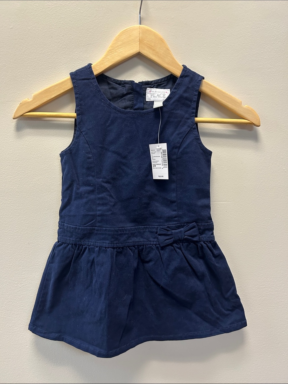 NWT The Children's Place Navy Sleeveless Bow-Waist Casual Dress